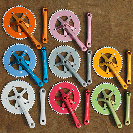 Fixie Track Cranks 48t: Fixed Gear Single Speed Road Bike Cranks, Many Colors, 170mm x 48 tooth