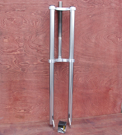 Fork: Chopper Bike Triple Tree 1" Threaded uncut w Headset