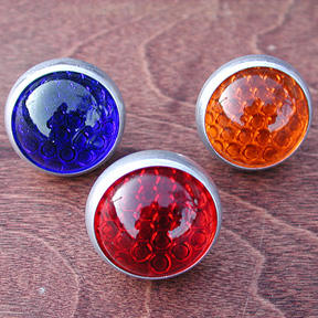 Reflector: 7/8" Round Glass Jewel Reflector 4 Schwinn Bike Racks