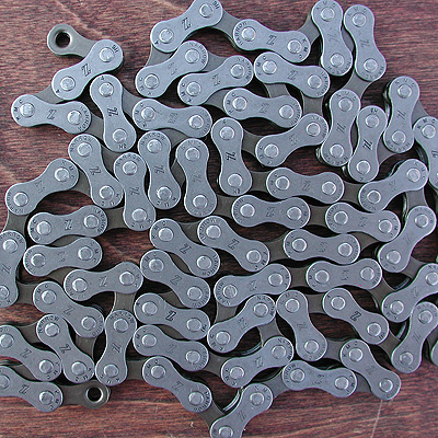 Chain: KMC 7 Speed Bicycle Chain 3/32" Narrow 7.3mm & Brownish Silver Color