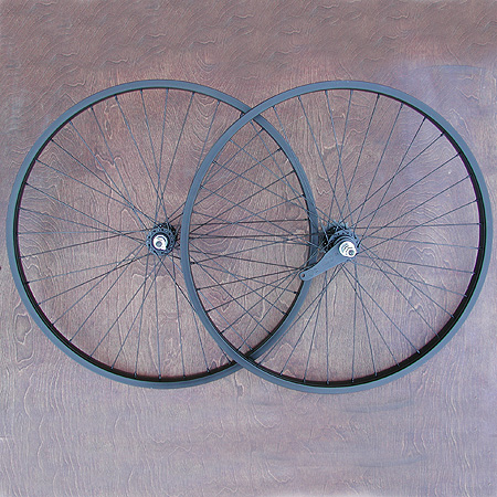 Wheels: New Black Alloy 26" Cruiser Bike Wheels A-Set 