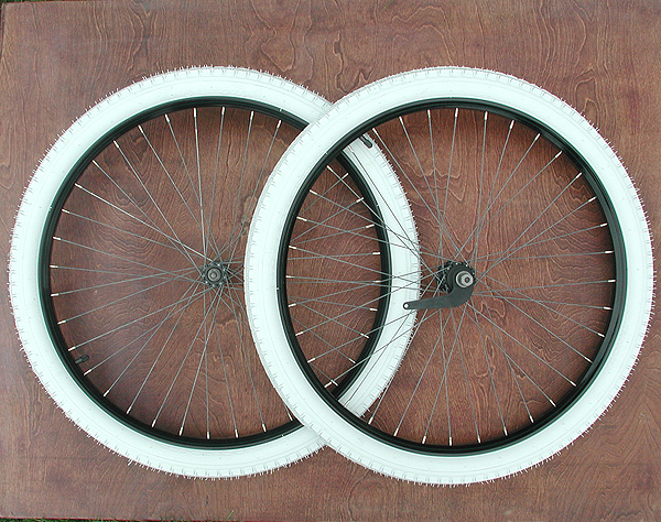 Wheels: Vintage 26" Black Drop Center Bike Wheels & New Departure Hubs A-Set